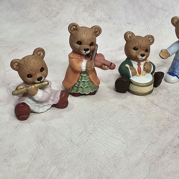 HOMCO 7 Pc Porcelain Teddy Bear Musical Orchestra Band Figurines - Picture 2 of 12